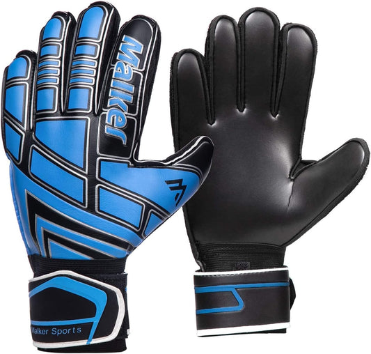 Soccer Goalie Gloves Goalkeeper Gloves with Fingersave and Double Wrist Protection, Strong Grip Goalkeeper Gloves for Kids, Youth, Adults