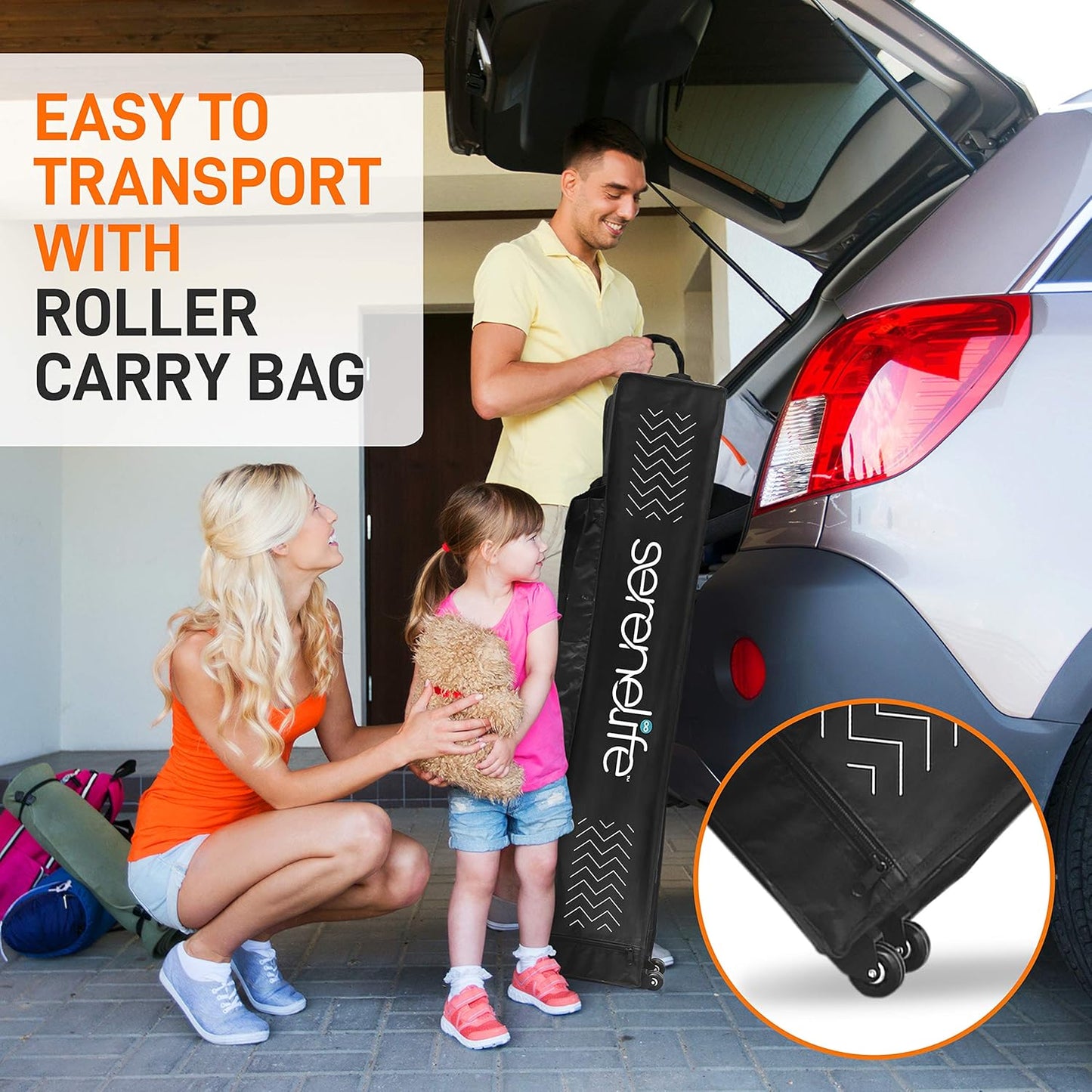 Pop up Canopy Tent 10X15 - Commercial Instant Shelter Foldable/Collapsible Sun Shade Canopy Pop up Tent W/Waterproof UV Resistant Tent Top, Portable Carry Bag & Sand Bag - SLGZ15BL (Black)
