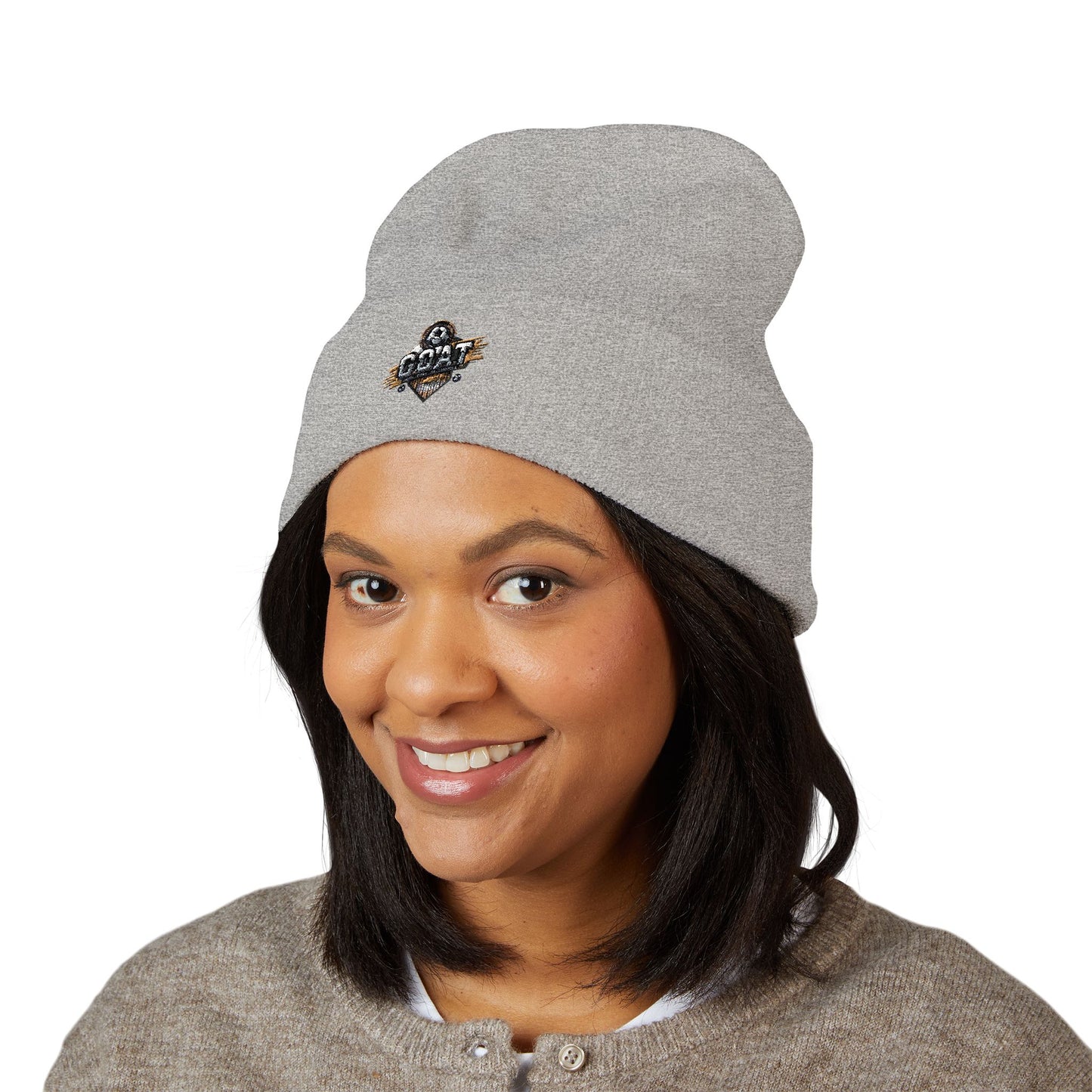 GOAT Unisex Embroidered Classic Cuffed Beanie