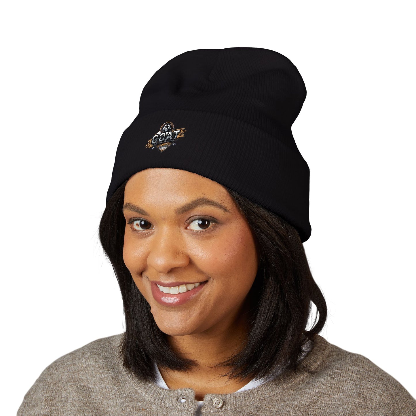 GOAT Unisex Embroidered Classic Cuffed Beanie