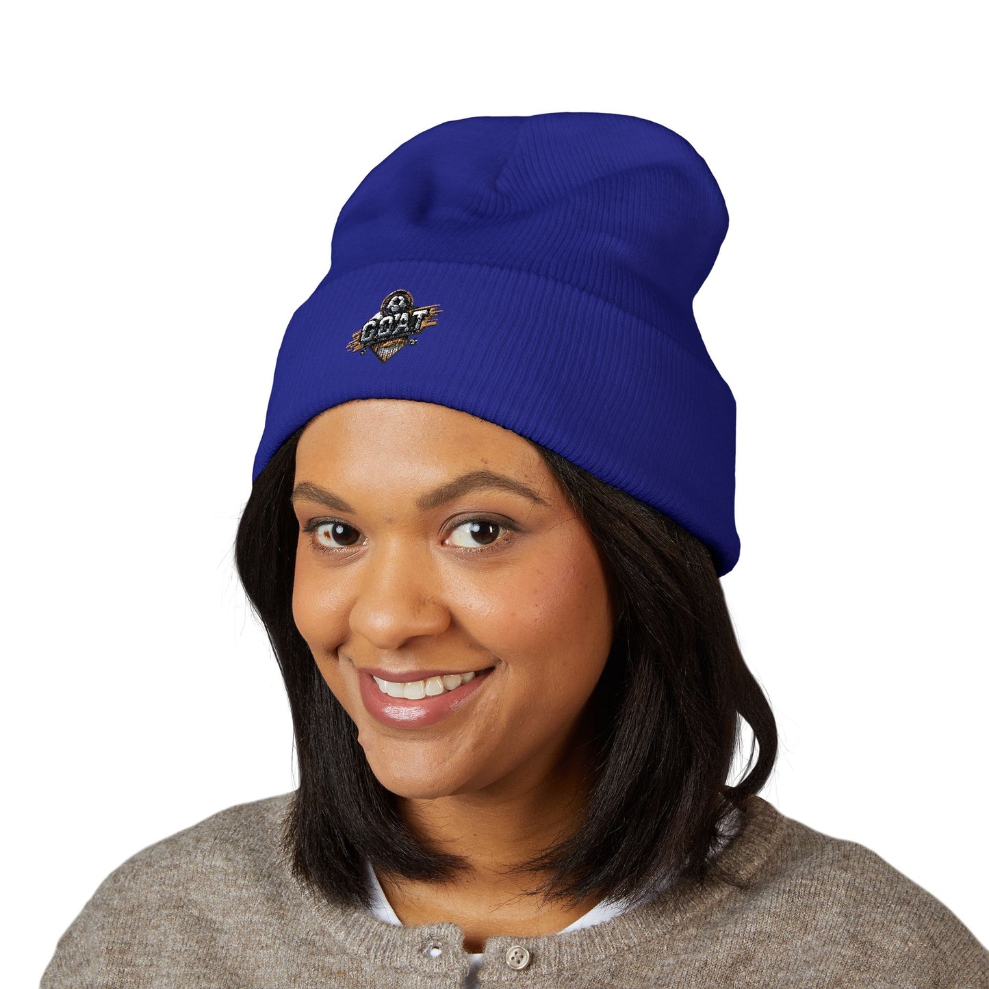 GOAT Unisex Embroidered Classic Cuffed Beanie