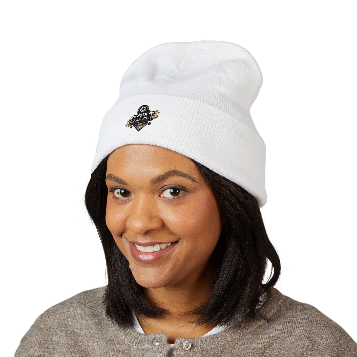 GOAT Unisex Embroidered Classic Cuffed Beanie