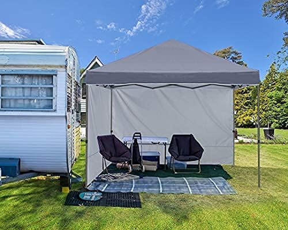 Easy Pop up Canopy Tent with 2 Sidewalls for Outdoor Sun Blocking or Rain Protection,10X10, Gray