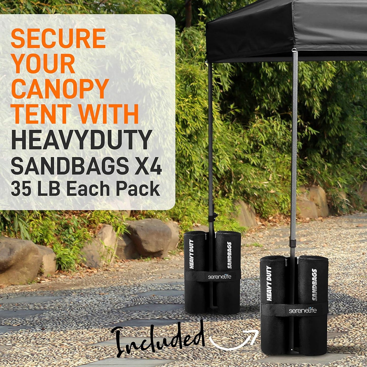 Pop up Canopy Tent 10X15 - Commercial Instant Shelter Foldable/Collapsible Sun Shade Canopy Pop up Tent W/Waterproof UV Resistant Tent Top, Portable Carry Bag & Sand Bag - SLGZ15BL (Black)
