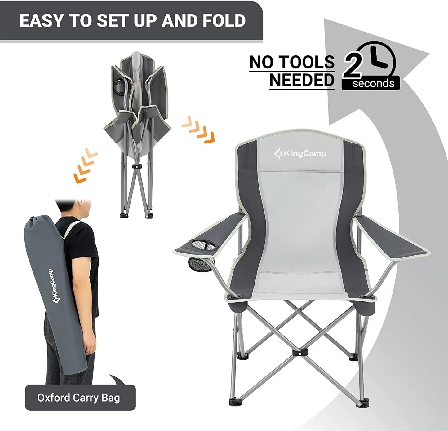 Folding Camping Chairs Portable Beach Chair Lightweight Camp Chairs Black