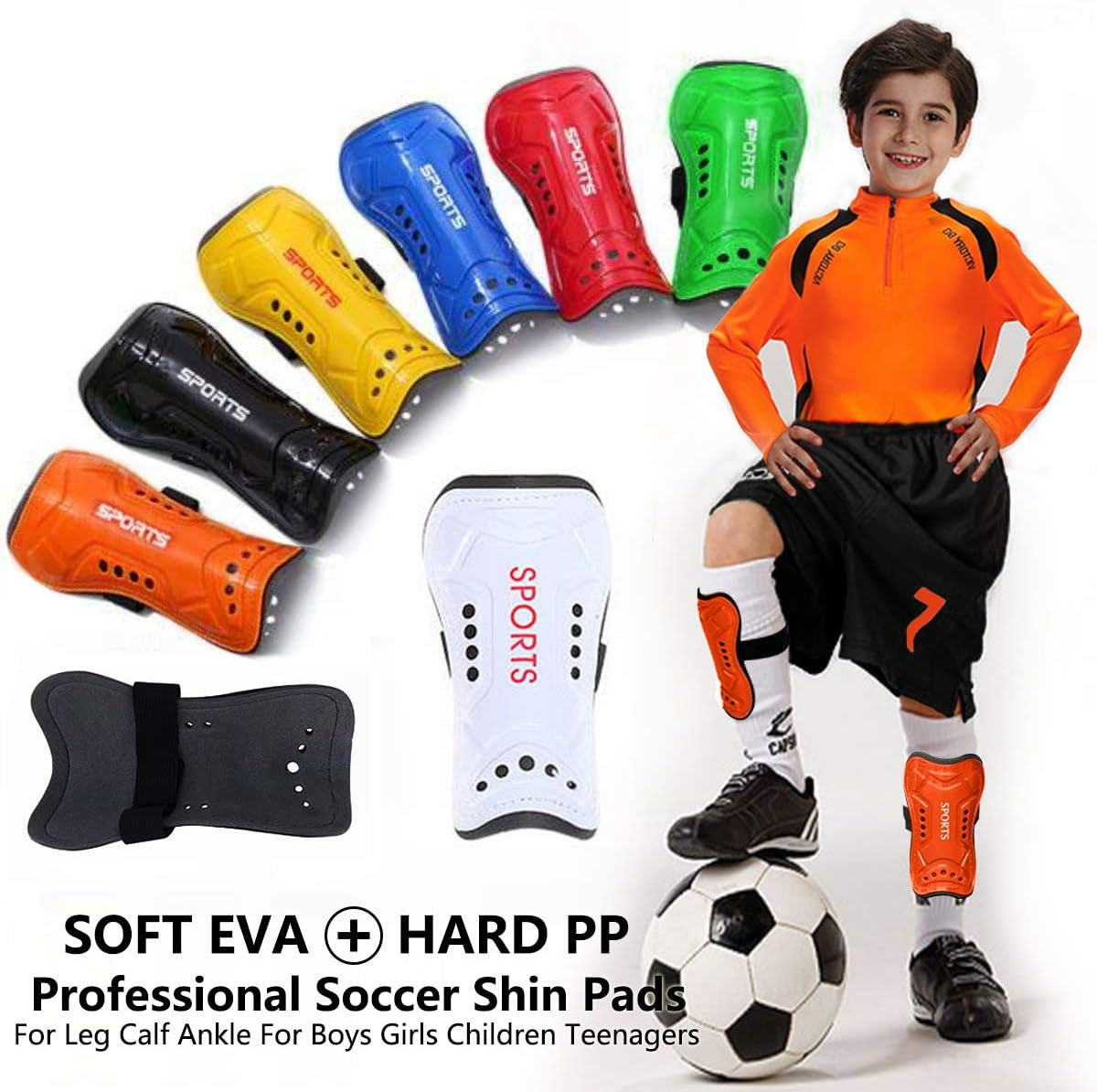Youth Soccer Shin Guards for Kids Child Calf Protective Gear Soccer Equipment Soccer Shin Pads Calf Sleeves Protection for Boys Girls Kids Youth Toddler Children Teenagers Adult