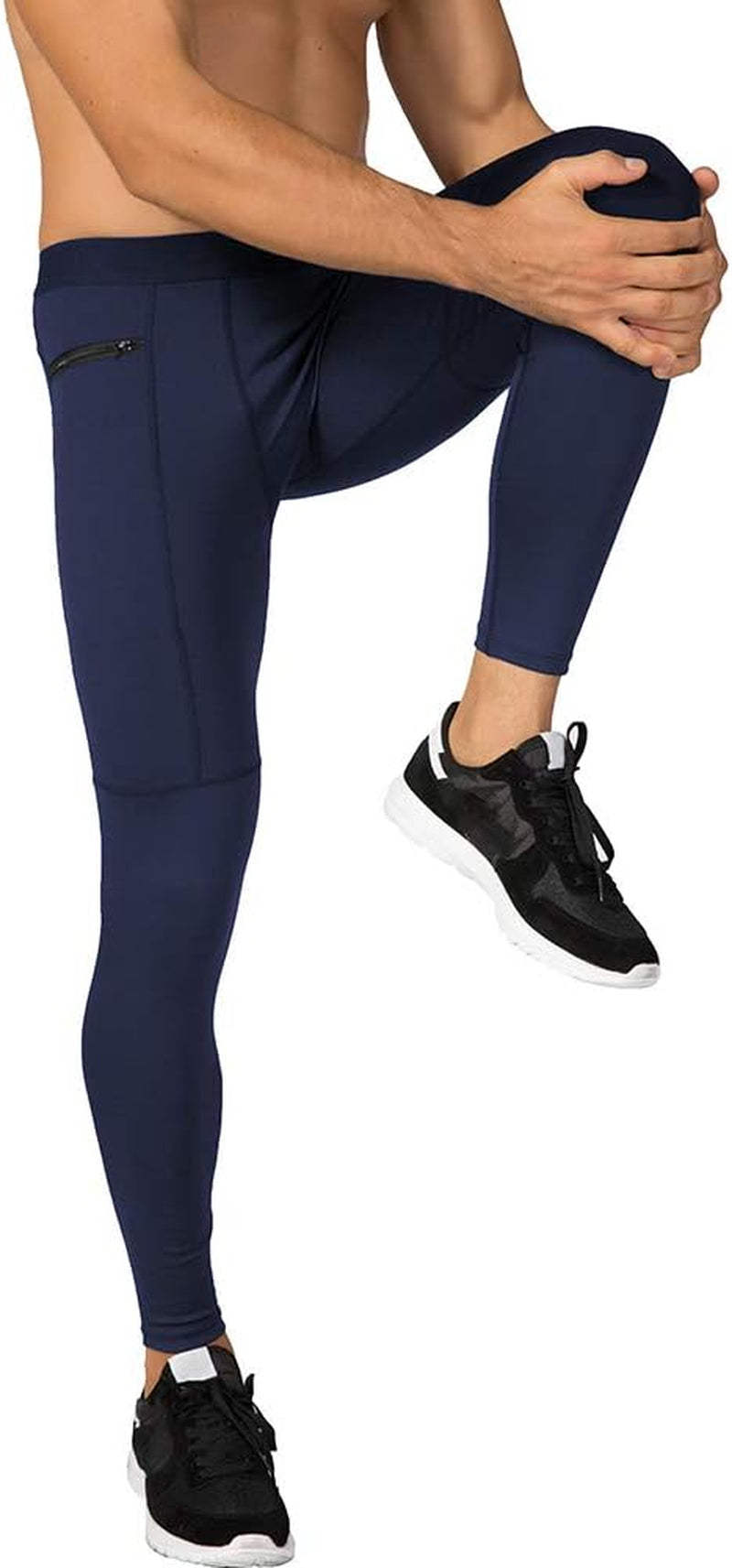 Men'S Compression Pants Workout Athletic Leggings Running Gym Tights with Pockets