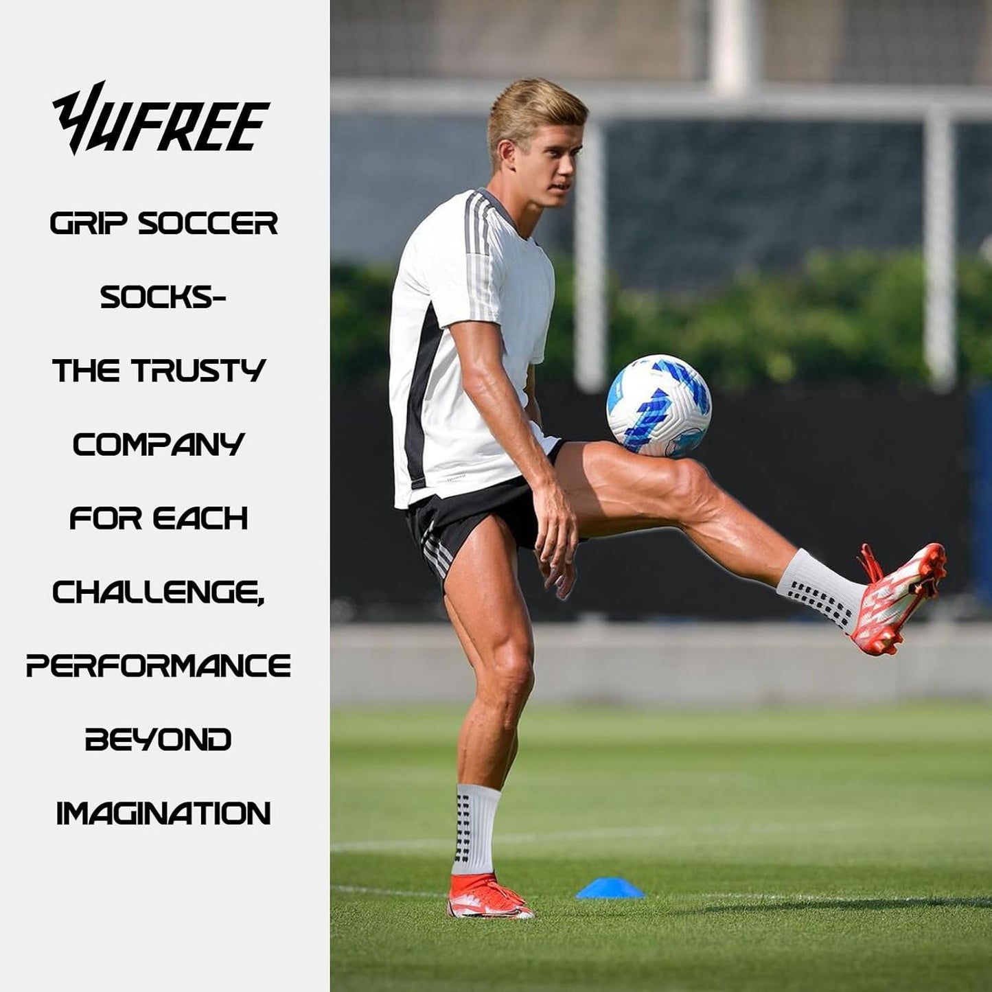Grip Soccer Socks anti Slip Non Slip Men'S Athletic Socks for Football Basketball Sports, 4 Pair