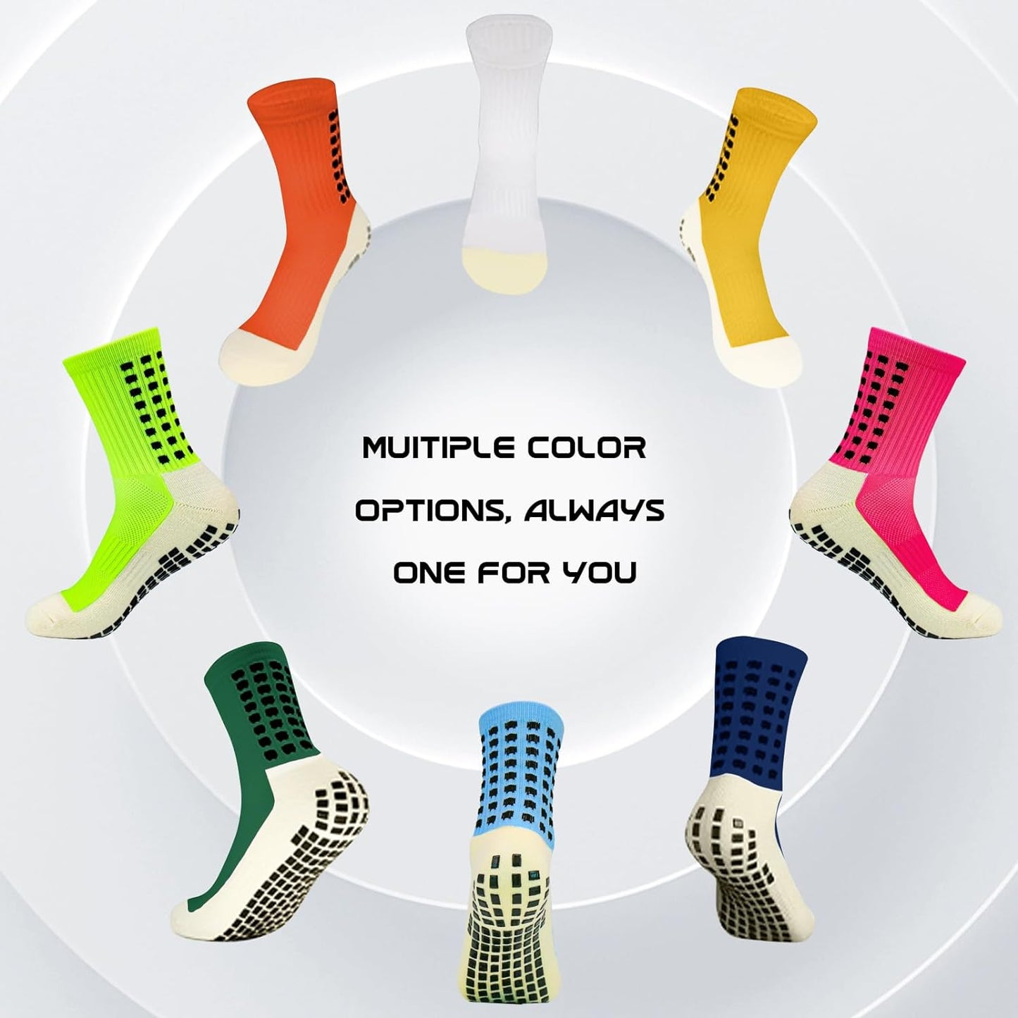 Grip Soccer Socks anti Slip Non Slip Men'S Athletic Socks for Football Basketball Sports, 4 Pair