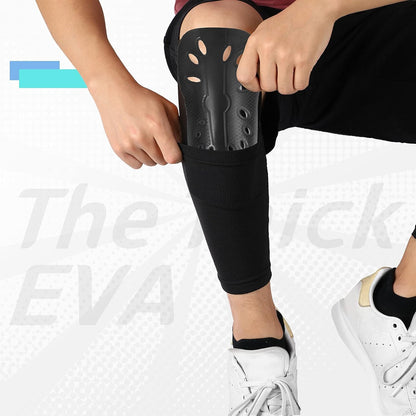 Soccer Shin Guards Sleeves 4 Pairs Flexible Soccer Shin Guard Leg Performance Support Polyester Soccer Shin Guard Sleeve Holder with Pocket for Soccer Sport(Black,L)
